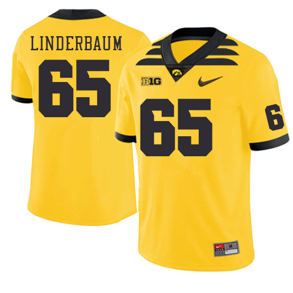 Iowa Hawkeyes #65 Tyler Linderbaum College Football Jerseys Stitched Sale-Gold